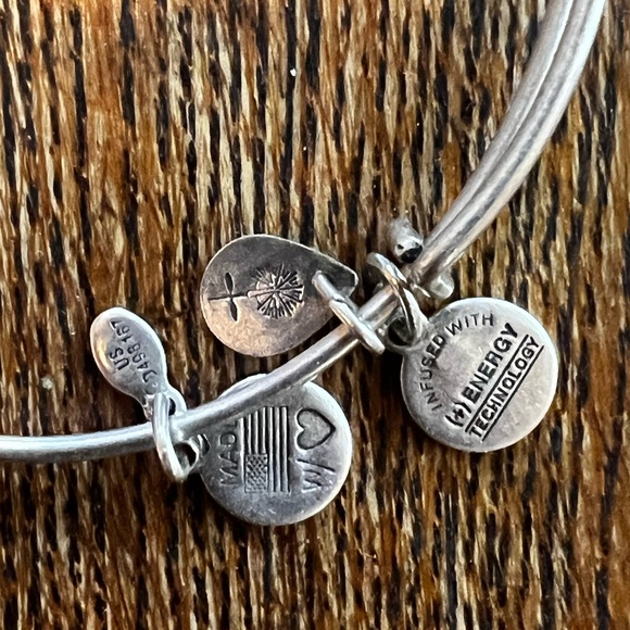 Alex + Ani Silver Love Energy Expandable Bangle Bracelets - Picture 2 of 9
